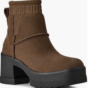 NWOT UGG Moxy Brown Heeled Ankle Boots